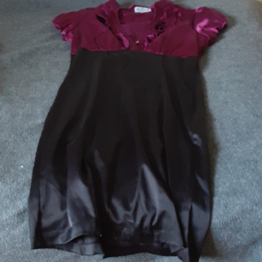 Dark plum and black dress